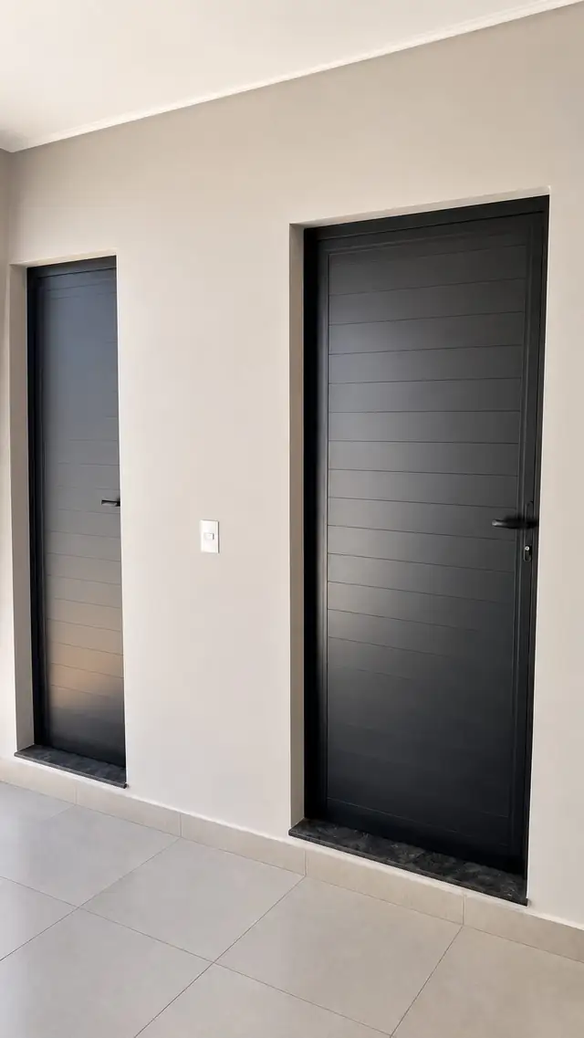Esquadria de alumínio lambril preto